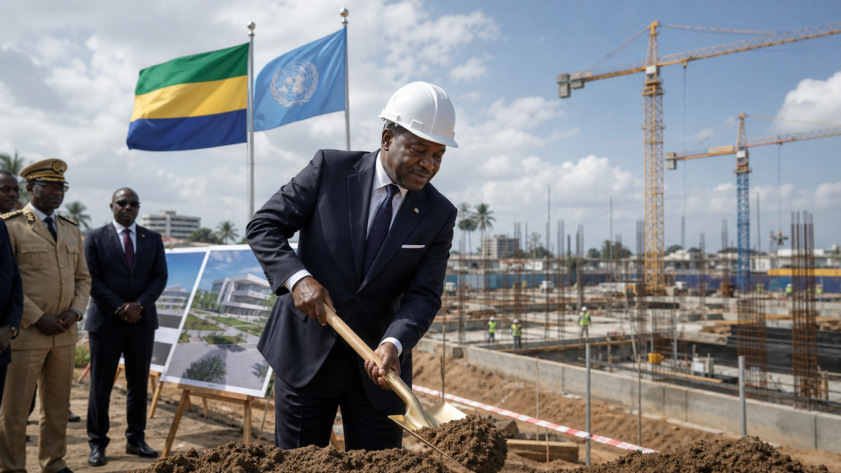 TEMG Travaux du siège des Nations Unies à Libreville