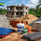 TEMG Matériaux de construction utilisés sur un chantier de maison au Gabon