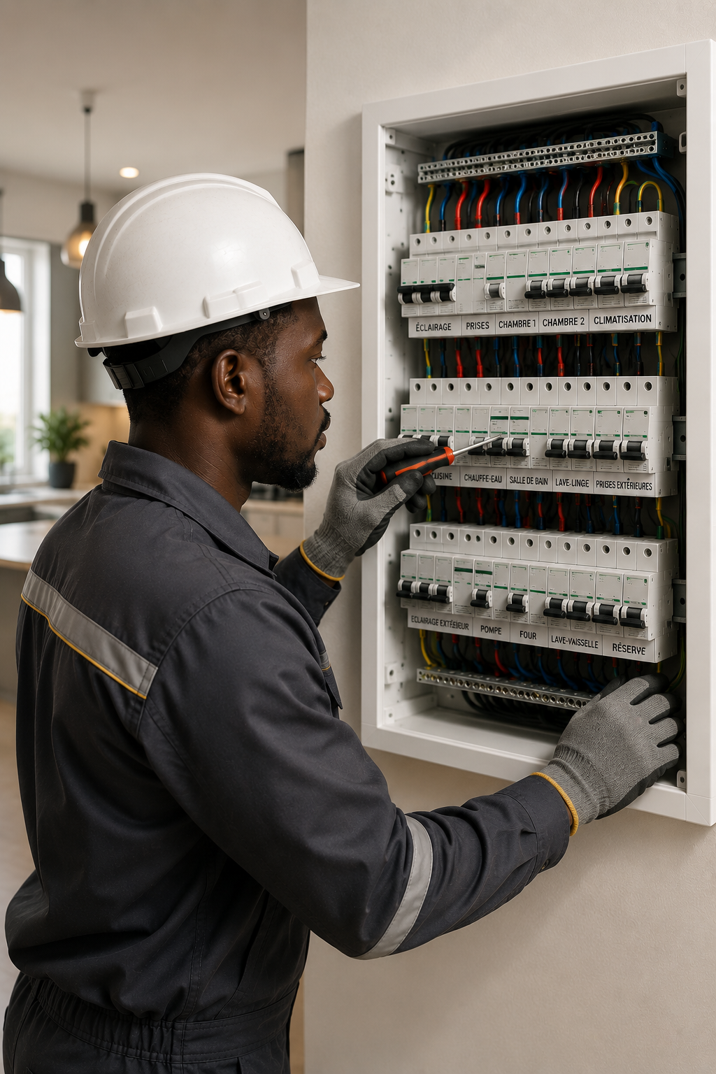 Artisan électricien au Gabon — matériel fiable TEMG